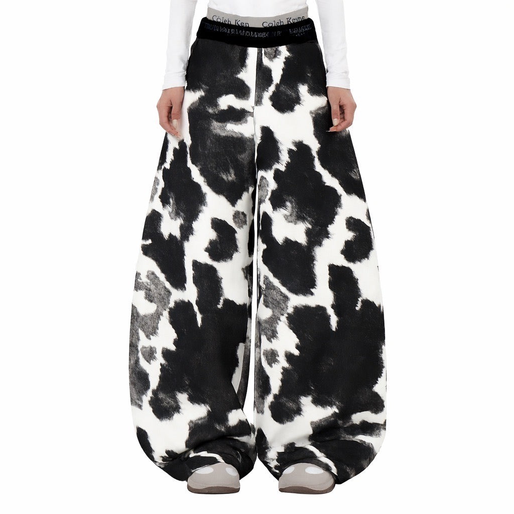 Cow Print Wide Pants