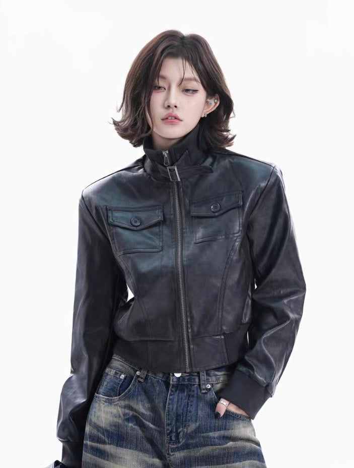 Black Leather Flight Jacket