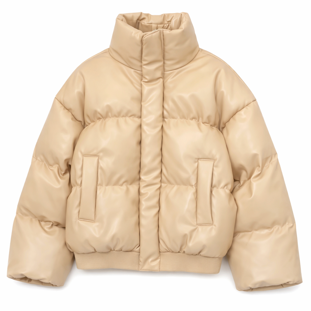 Leather Touch Puffer Jacket