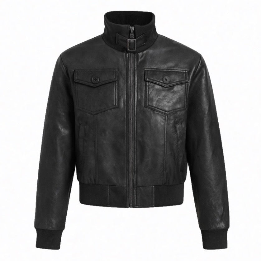 Black Leather Flight Jacket