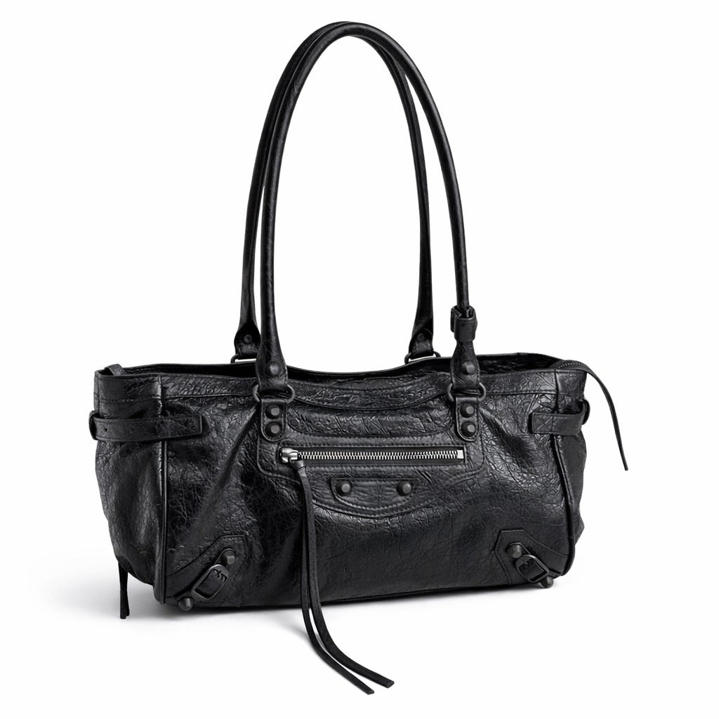 Black Leather City Bag