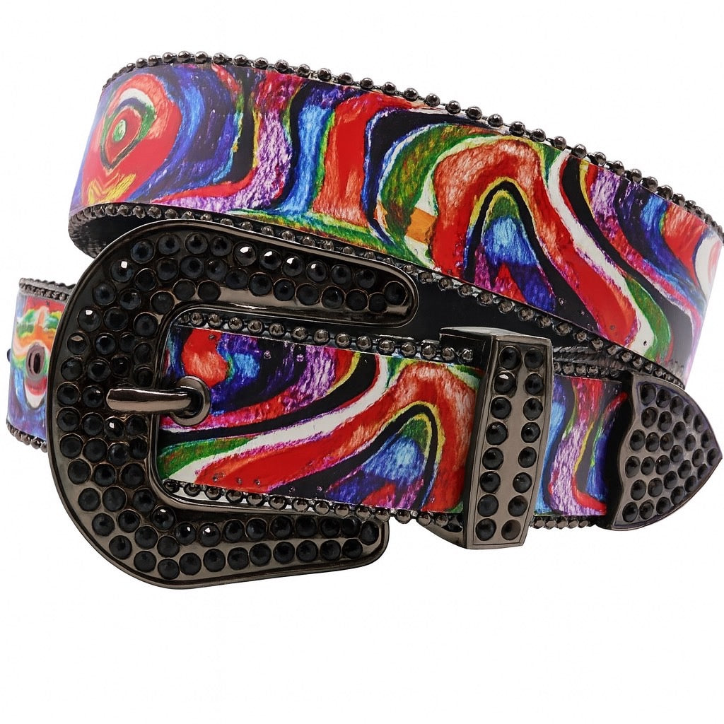 Psychedelic Stud Belt